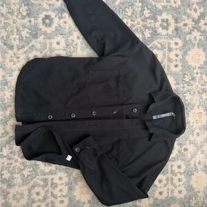 Vuori Black Lightweight Button-Front Shirt Jacket size XS runs large